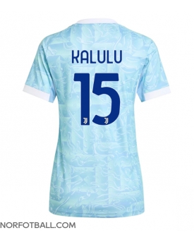 Billige Fotballdrakt Juventus Pierre Kalulu #15 Replika Bortedrakt Dame 2025-26 Kortermet